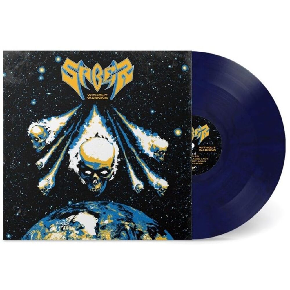 Saber - Without Warning - Deep Blue Marble Vinyl  LP LP